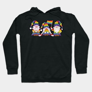 Peace love pride LGBT flag Rainbow Gay Pride LGBT Gnome Hoodie